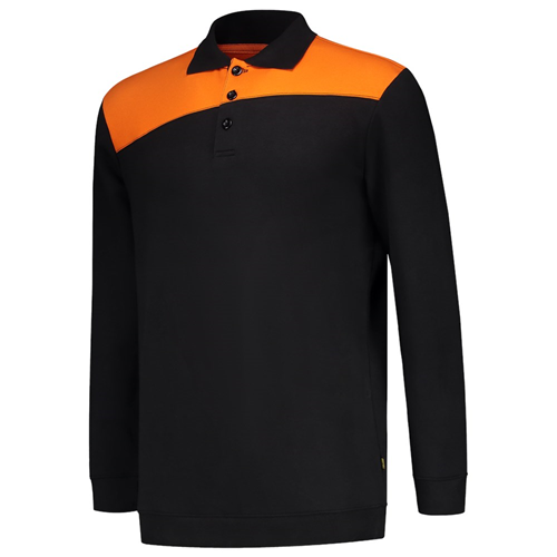 Polosweater Bicolor Naden Tricorp - 302004 ZWART/ORANJE XXL Polosweater Bicolor Naden Tricorp - 302004 ZWART/ORANJE XXL