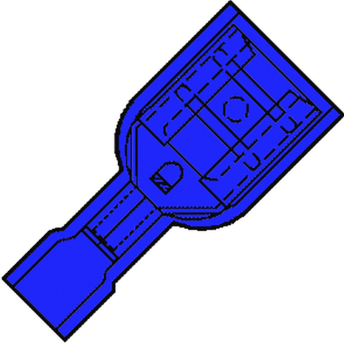 Kabelschoen Vlakstekerhuls Blauw - 6.3X0.8MM  1.5-2.5MM2 Kabelschoen Vlakstekerhuls Blauw - 6.3X0.8MM  1.5-2.5MM2