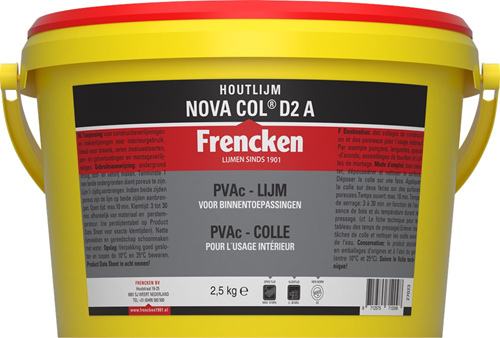 Houtlijm Vochtbestendig Frencken - NOVA COL D2 A 2.5KG Houtlijm Vochtbestendig Frencken - NOVA COL D2 A 2.5KG