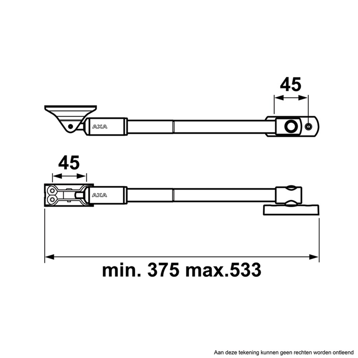 telescoop uitzetter staalwit/wit axa telescoop uitzetter staalwit/wit axa