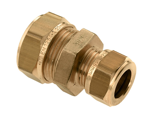 Knel Verloopkoppeling Messing - 22X15MM Knel Verloopkoppeling Messing - 22X15MM