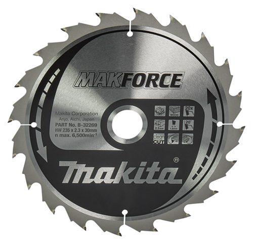Cirkelzaagblad Hm Makita - 235X2.3X30MM 20T ATB Cirkelzaagblad Hm Makita - 235X2.3X30MM 20T ATB