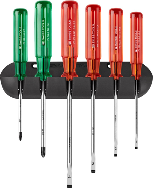 Schroevendraaierset Pb Swiss Tools - PB 245 6-DELIG SL1/2/3/4/PZ1/2 Schroevendraaierset Pb Swiss Tools - PB 245 6-DELIG SL1/2/3/4/PZ1/2