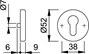profielcilinderrozet aluminium f1 hoppe-3 profielcilinderrozet aluminium f1 hoppe-3