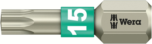 Schroefbit Torx Rvs Wera - 3867/1 TS T15 25MM 1/4'' Schroefbit Torx Rvs Wera - 3867/1 TS T15 25MM 1/4''