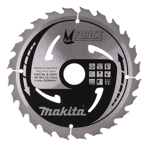 Cirkelzaagblad Hm Makita - 190X2X30MM 24T M-FORCE Cirkelzaagblad Hm Makita - 190X2X30MM 24T M-FORCE