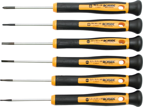 Schroevendraaierset Precisie Ironside - 6-DELIG 4XSLEUF/PH00/PH0 Schroevendraaierset Precisie Ironside - 6-DELIG 4XSLEUF/PH00/PH0