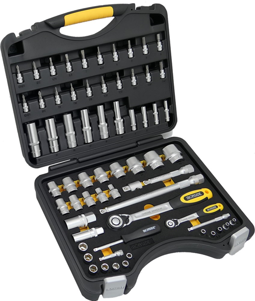 Dopsleutel-/Bitset Ironside - 65-DELIG 1/4'' + 1/2'' Dopsleutel-/Bitset Ironside - 65-DELIG 1/4'' + 1/2''