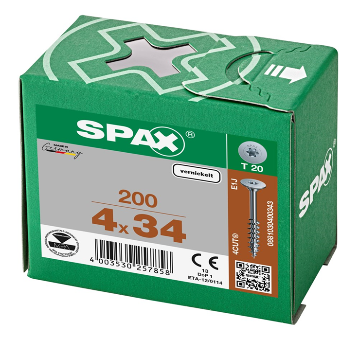 corpusschroef vernikkeld spax corpusschroef vernikkeld spax