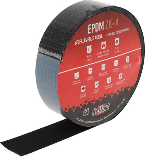 Stroken Epdm Folie Zwart Kelfort Acryl - ZK-A  50X0.6MM 20M BINNENTOEPASSING Stroken Epdm Folie Zwart Kelfort Acryl - ZK-A  50X0.6MM 20M BINNENTOEPASSING
