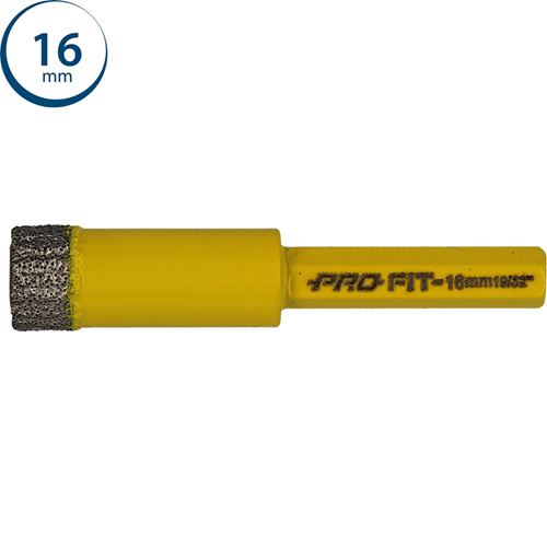 Diamantboor Diamond Dry Profit - Ø16MM HEX 8MM Diamantboor Diamond Dry Profit - Ø16MM HEX 8MM