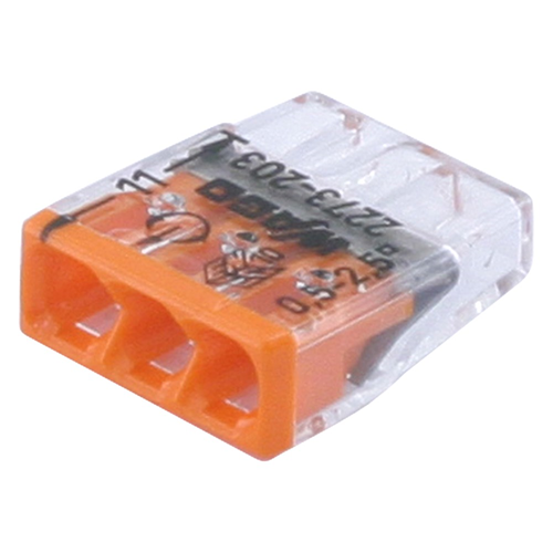 Lasklem 3-Voudig Transparant/Geel Wago - 2273-203  0.5-2.5MM2 Lasklem 3-Voudig Transparant/Geel Wago - 2273-203  0.5-2.5MM2
