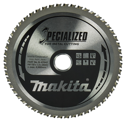 Cirkelzaagblad Hm Makita - 150X1.4X20MM 52T MTCG Cirkelzaagblad Hm Makita - 150X1.4X20MM 52T MTCG