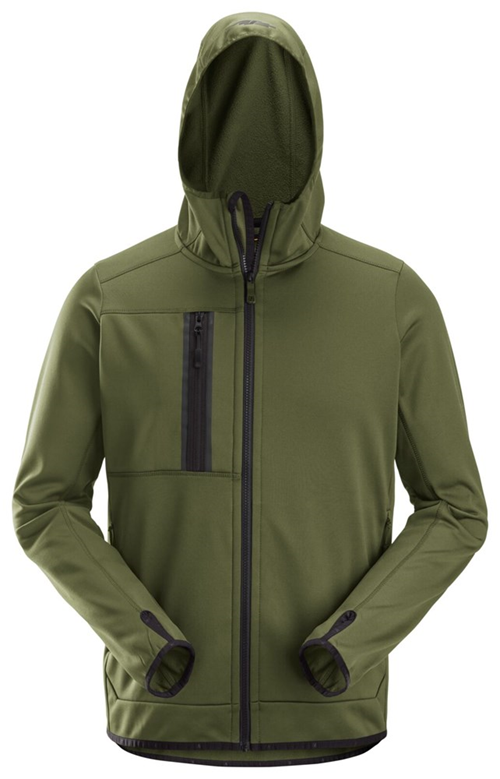 Fleece Hoodie Snickers - 8058 KHAKI GROEN S Fleece Hoodie Snickers - 8058 KHAKI GROEN S