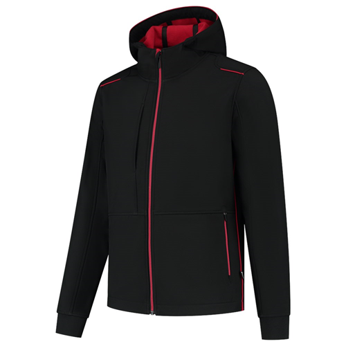 Jack Softshell Bicolor Accent Tricorp - 402705 ZWART/ROOD XS Jack Softshell Bicolor Accent Tricorp - 402705 ZWART/ROOD XS