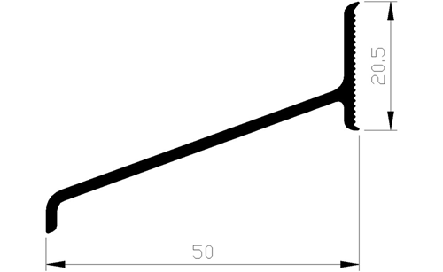 Lekdorpelprofiel Aluminium Brute - 50X21MM 5M Lekdorpelprofiel Aluminium Brute - 50X21MM 5M