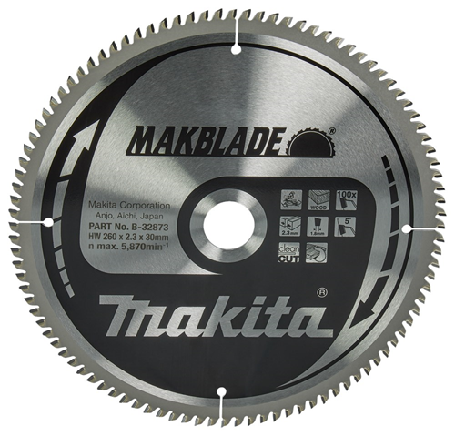 Cirkelzaagblad Hm Makita - 260X2.3X30MM 100T ATB Cirkelzaagblad Hm Makita - 260X2.3X30MM 100T ATB