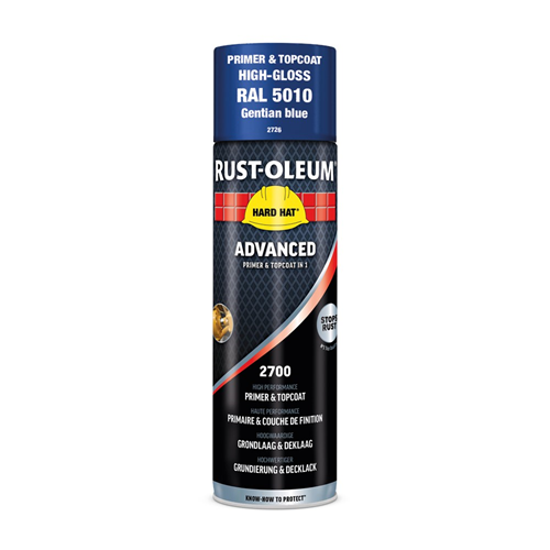 Deklaag Hardhat Advanced Rust-Oleum - 2726 500ML RAL 5010 GENTIAANBLAUW Deklaag Hardhat Advanced Rust-Oleum - 2726 500ML RAL 5010 GENTIAANBLAUW