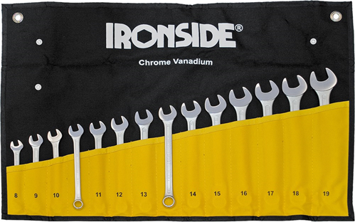 Ring/Steeksleutelset Metrisch Ironside - 14-DELIG 8-19MM (10+13 2X) Ring/Steeksleutelset Metrisch Ironside - 14-DELIG 8-19MM (10+13 2X)