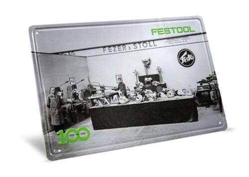 Metaal Wandbord Festool - MES-FT2 100 JAAR Metaal Wandbord Festool - MES-FT2 100 JAAR