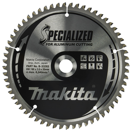 Cirkelzaagblad Hm Makita - 190X2.0X20MM 60T TCG NEGATIEF Cirkelzaagblad Hm Makita - 190X2.0X20MM 60T TCG NEGATIEF