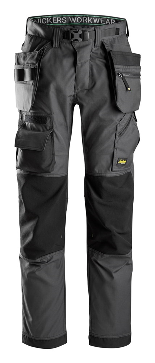 Vloerleggersbroek+ Flexiwork Snickers - 6923 STAALGRIJS/ZWART 052 Vloerleggersbroek+ Flexiwork Snickers - 6923 STAALGRIJS/ZWART 052