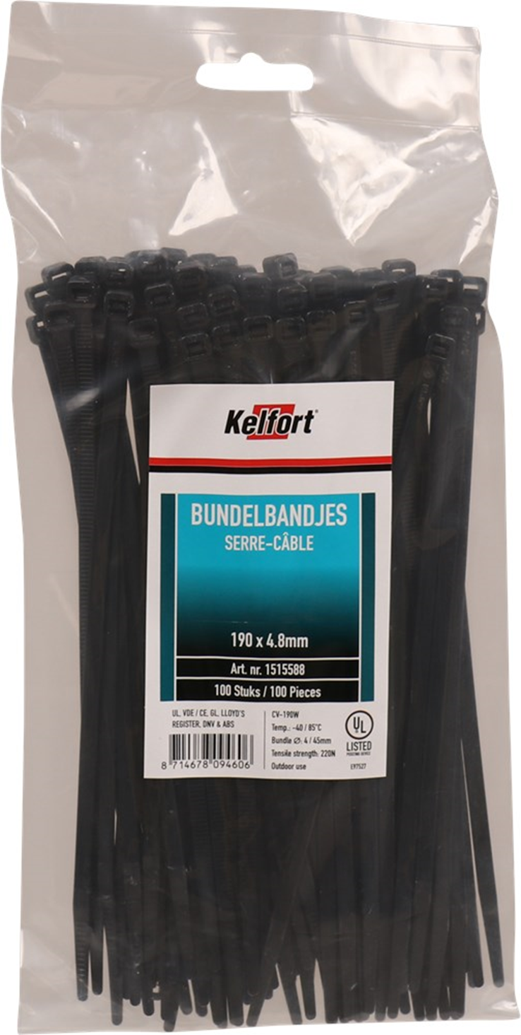 kabelbindband zwart kelfort kabelbindband zwart kelfort