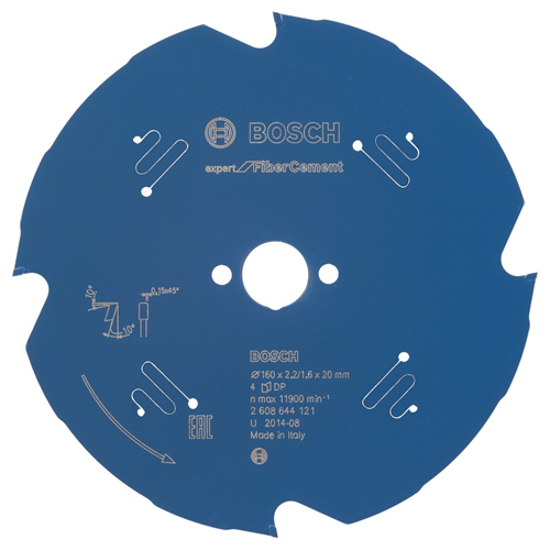 Cirkelzaagblad Pcd Bosch Fibre Cement - 160X2.2X20MM 4TCG Cirkelzaagblad Pcd Bosch Fibre Cement - 160X2.2X20MM 4TCG