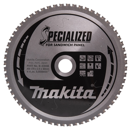 Cirkelzaagblad Hm Makita - 270X2.4X30MM 60T SMTCG Cirkelzaagblad Hm Makita - 270X2.4X30MM 60T SMTCG