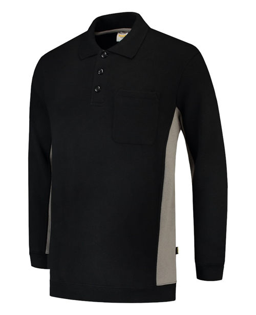 Polosweater Bicolor Borstzak Tricorp - 302001 ZWART/GRIJS L Polosweater Bicolor Borstzak Tricorp - 302001 ZWART/GRIJS L