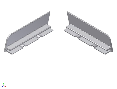 Kopschot Aluminium Brute -  80MM LINKS/RECHTS SET à 2 ST. Kopschot Aluminium Brute -  80MM LINKS/RECHTS SET à 2 ST.