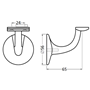 leuninghouder aluminium f1 hermeta-3 leuninghouder aluminium f1 hermeta-3