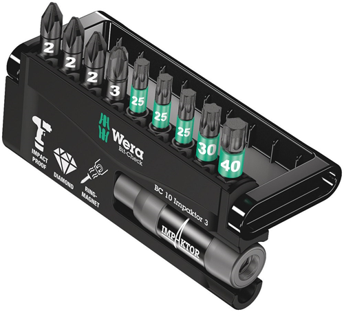 Schroefbitset Wera - BC10 IMPAKTOR 3 25MM Schroefbitset Wera - BC10 IMPAKTOR 3 25MM