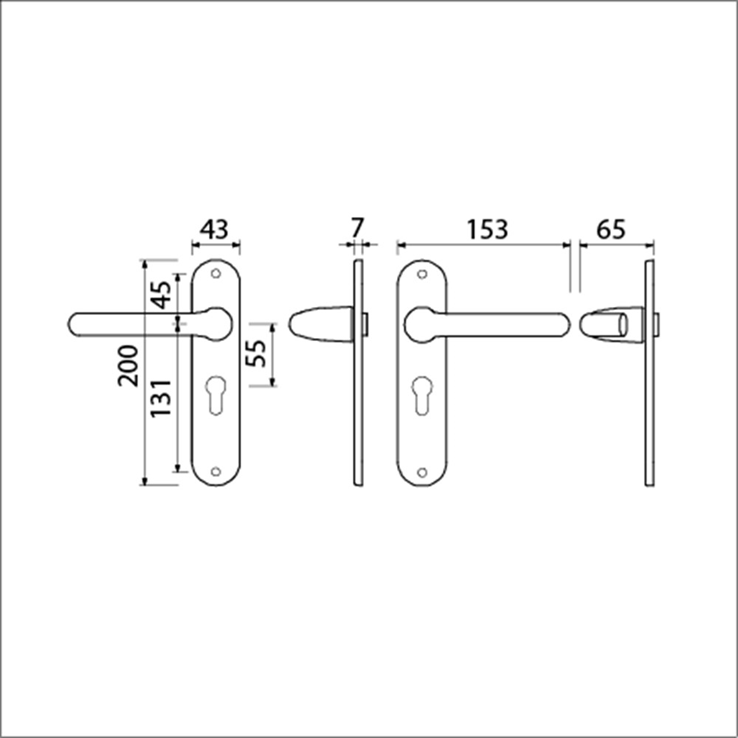 deurkrukgarnituur aluminium f1 ami deurkrukgarnituur aluminium f1 ami