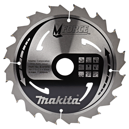 Cirkelzaagblad Hm Makita - 210X2.3X30MM 16T M-FORCE Cirkelzaagblad Hm Makita - 210X2.3X30MM 16T M-FORCE