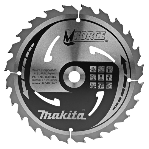 Cirkelzaagblad Hm Makita - 190X2.0X15.88MM 24T M-FORCE Cirkelzaagblad Hm Makita - 190X2.0X15.88MM 24T M-FORCE