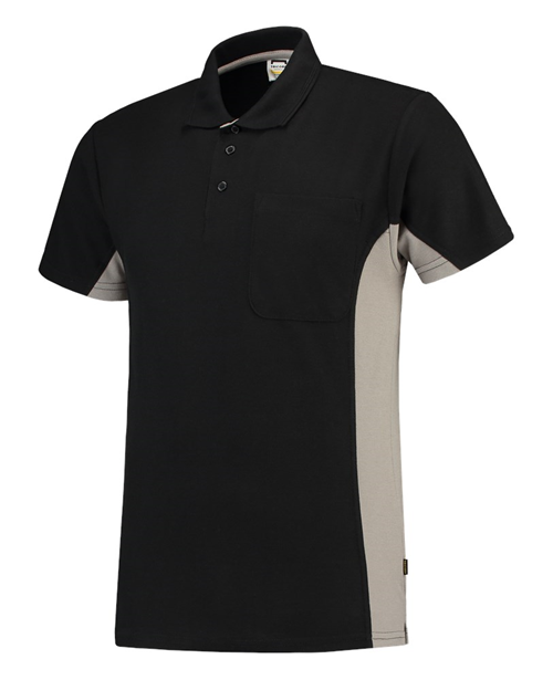 Poloshirt Bicolor Borstzak Tricorp - 202002 ZWART/GRIJS L Poloshirt Bicolor Borstzak Tricorp - 202002 ZWART/GRIJS L