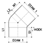 bocht pvc grijs hwa-4 bocht pvc grijs hwa-4