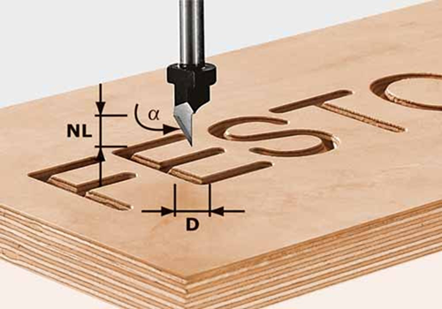 Graveerfrees Hardmetaal Festool - HW S8 D11/60° Graveerfrees Hardmetaal Festool - HW S8 D11/60°