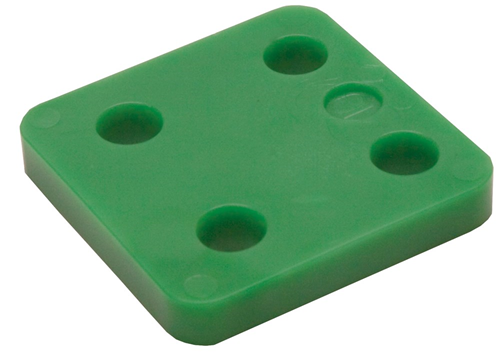 Stel/Drukplaat Kunststof - 70X70X10MM GROEN Stel/Drukplaat Kunststof - 70X70X10MM GROEN