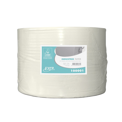 Poetspapier 1-Laags Euro Industrie - 240MM X1000M WIT Poetspapier 1-Laags Euro Industrie - 240MM X1000M WIT
