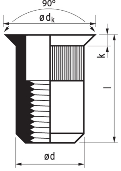 Blindklinkmoer Elvz Masterfix - M 5X13.5MM VK Blindklinkmoer Elvz Masterfix - M 5X13.5MM VK