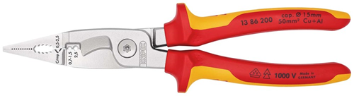 Elektro Installatietang Knipex - VDE 1386-200MM ISOL 6-FUNCTIES Elektro Installatietang Knipex - VDE 1386-200MM ISOL 6-FUNCTIES