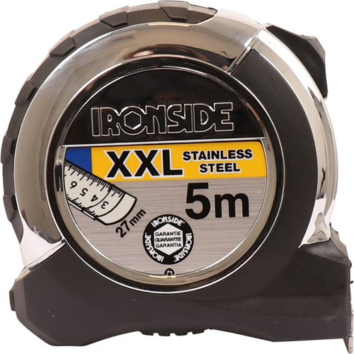Rolbandmaat Verchroomd/Rubber Ironside - XXL 5M 27MM Rolbandmaat Verchroomd/Rubber Ironside - XXL 5M 27MM