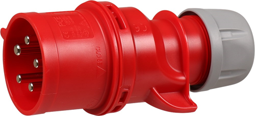 Stekker Cee Rood/Grijs Kelfort - 9516/4 400V 16A 5P IP44 Stekker Cee Rood/Grijs Kelfort - 9516/4 400V 16A 5P IP44