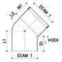 bocht pvc grijs rwa-4 bocht pvc grijs rwa-4