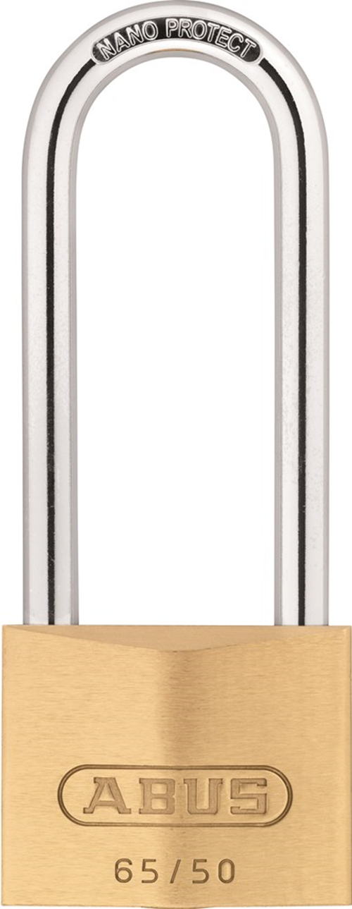 Hangslot Messing Abus - 65/50 KA6501 HOGE BEUGEL HB80 Hangslot Messing Abus - 65/50 KA6501 HOGE BEUGEL HB80