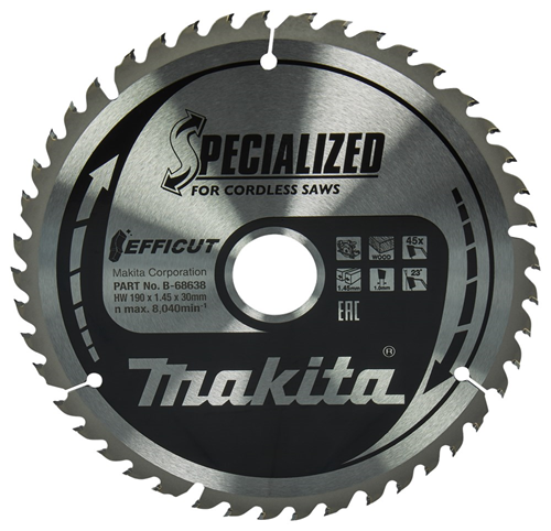 Cirkelzaagblad Hm Makita - 190X1.45X30MM 45T ATAFR Cirkelzaagblad Hm Makita - 190X1.45X30MM 45T ATAFR