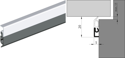 Tochtprofiel Aluminium Opbouw Ellen - KELRO-XL 230CM Tochtprofiel Aluminium Opbouw Ellen - KELRO-XL 230CM