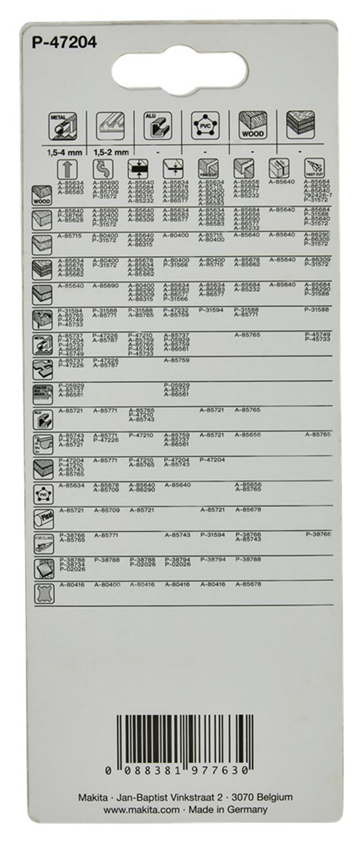 decoupeerzaagblad makita for bi-metal decoupeerzaagblad makita for bi-metal